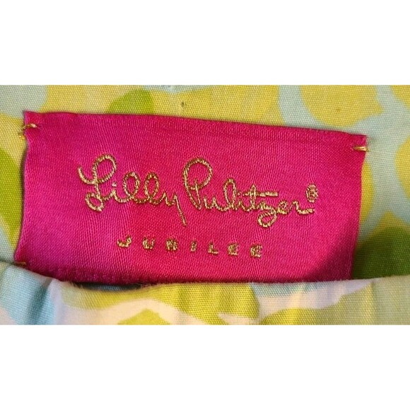 Lilly Pulitzer Jubilee 50th Anniversary Pants Green Blue Floral Size 8 - Picture 2 of 11